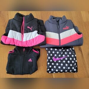 Girls size 5t, 5-6, and 6 Adidas, nike, and puma clothes bundle